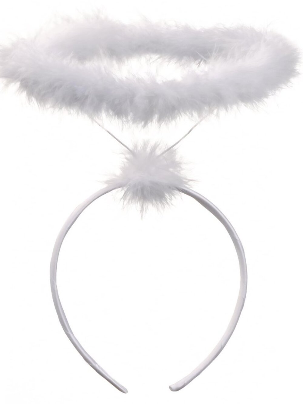 Funcredible White Angel Halo Headband – Feathered Halo Costume Accessory for Adu